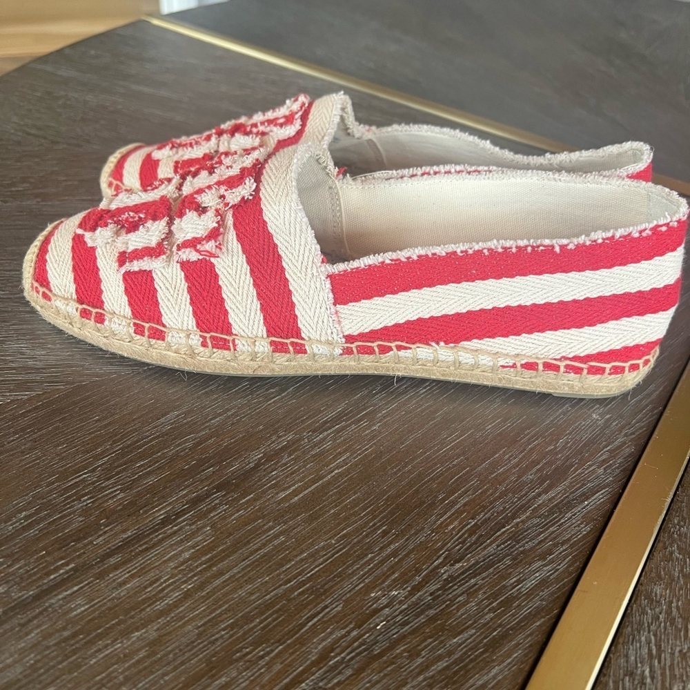 Tory Burch Fray Stripe Espadrille Flats. Size 10 - Picture 2 of 7
